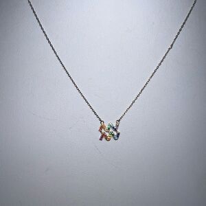 Unwritten Macy’s Aquarius Colorful Rainbow Cubic Zirconia Gold Chain Necklace 🌈
